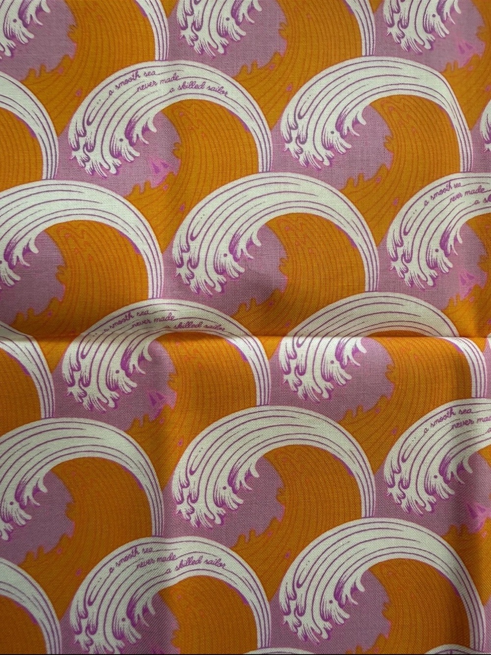 Tula Pink OOP Zuma White Caps Glow Fish Fat Quarter Quilting Cotton Fabric